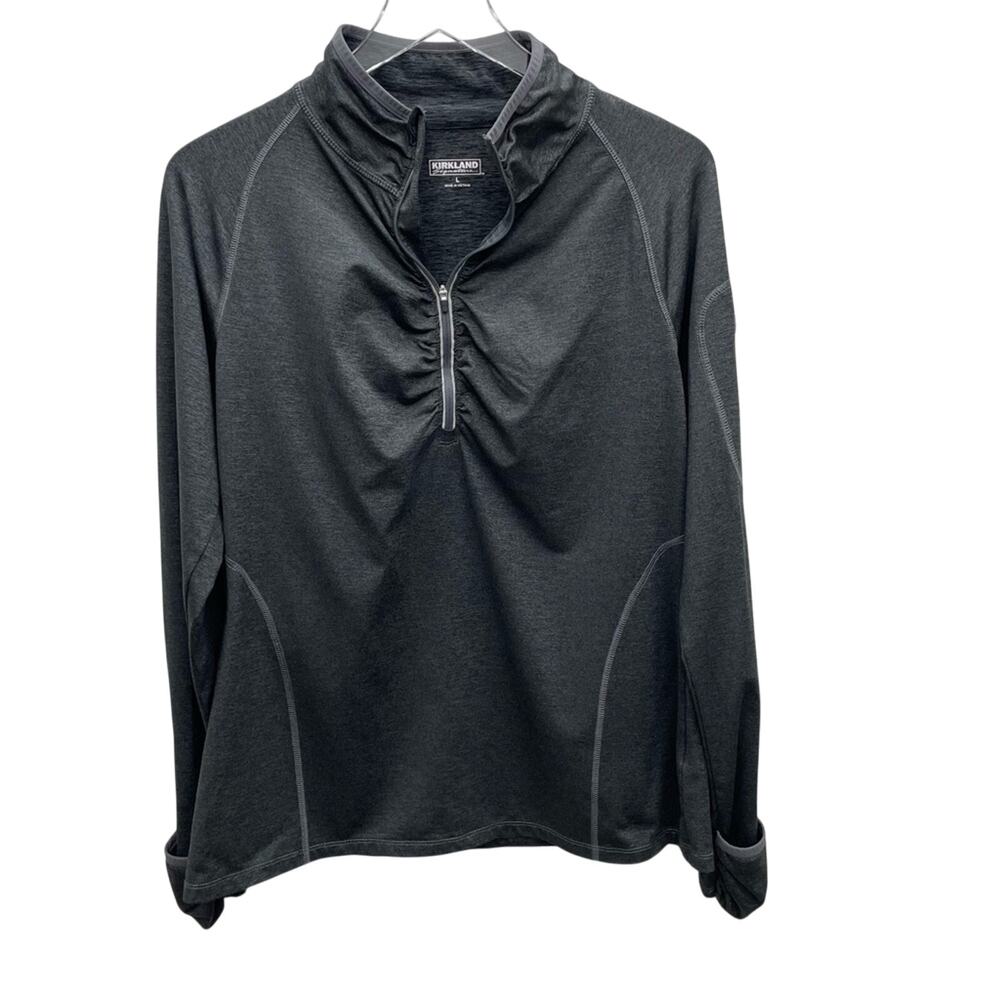 Kirkland Signature Active 1/4 Zip Charcoal Gray Pullover Size Large